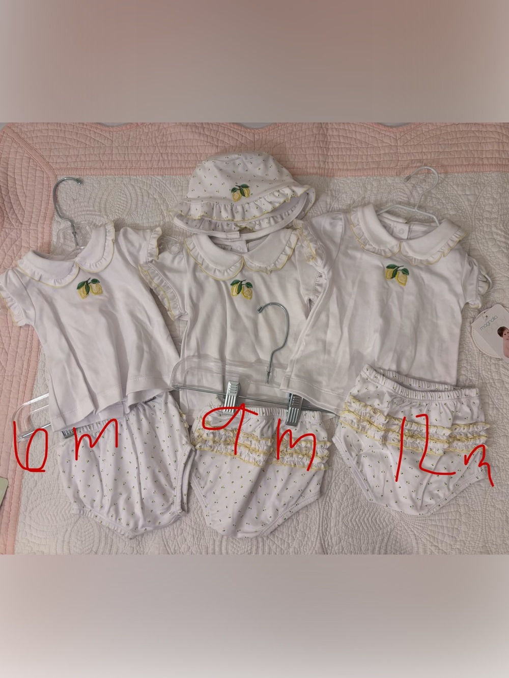 Magnolia Baby White & Yellow Lemon Ruffle Set